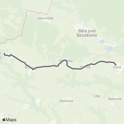 PID Čistá - Bělá Pod Bezdězem,Bezdědice map