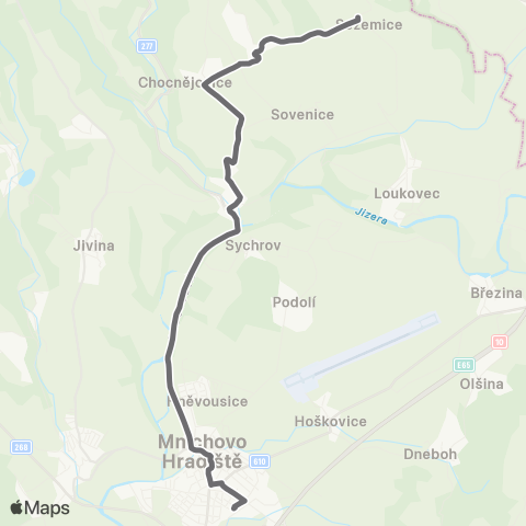 PID Mnichovo Hradiště - Mohelnice Nad Jizerou - Sezemice map