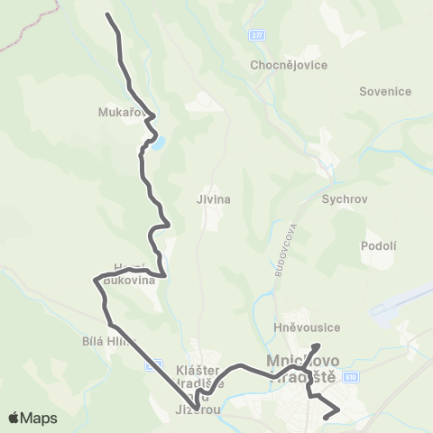 PID Mnichovo Hradiště - Horní Bukovina - Mukařov,Vicmanov map