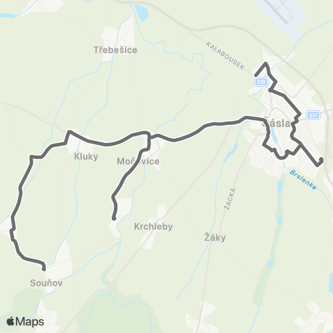 PID Čáslav - Kluky - Paběnice - Petrovice I map