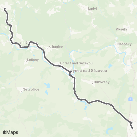 PID Benešov - Týnec Nad Sázavou - Jílové U Prahy map