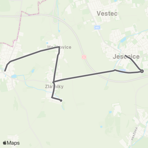 PID Dolní Břežany - Jesenice map