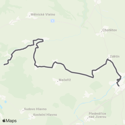 PID Benátky Nad Jizerou - Dolní Slivno - Byšice map