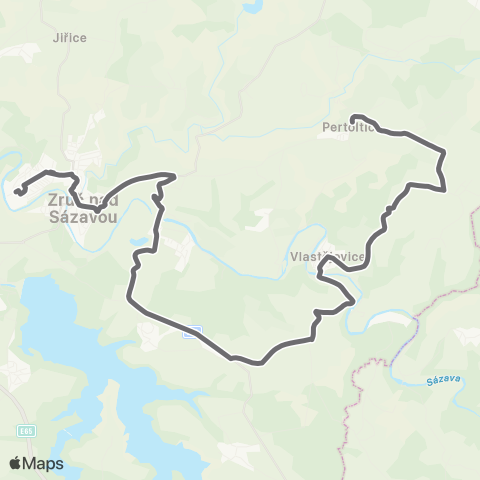 PID Zruč Nad Sázavou - Vlastějovice - Zruč Nad Sázavou map