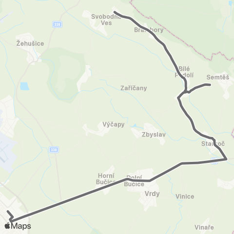PID Horka I - Vrdy - Čáslav map