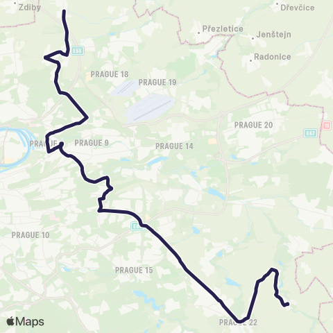 PID Březiněves - Královice map