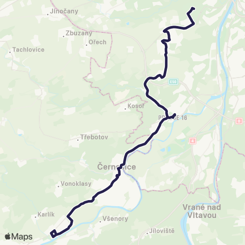 PID Praha, Chaplinovo Náměstí - Dobřichovice map