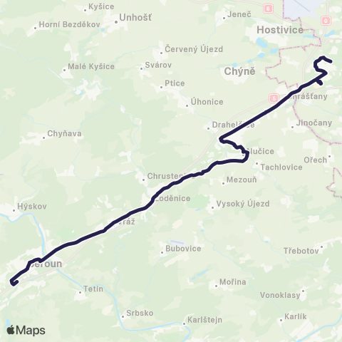 PID Praha,Sídliště Řepy - Beroun map