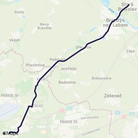 PID Praha,Lehovec - Brandýs Nad Labem-Stará Boleslav map