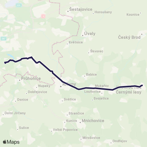 PID Praha,Háje - Kostelec Nad Černými Lesy map