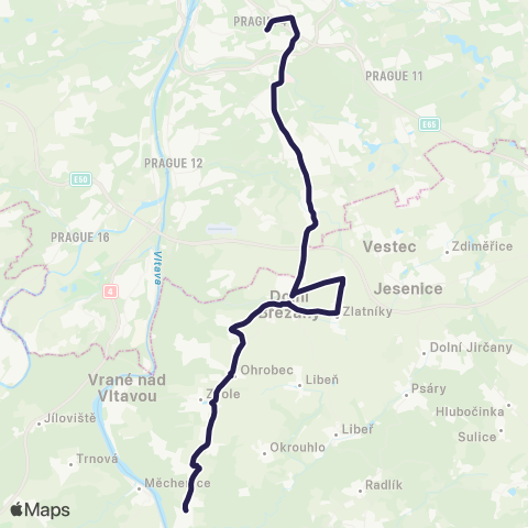 PID Praha,Budějovická - Březová-Oleško map