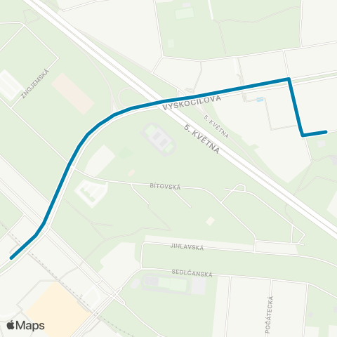 PID (Bb1) Budějovická - Delta map