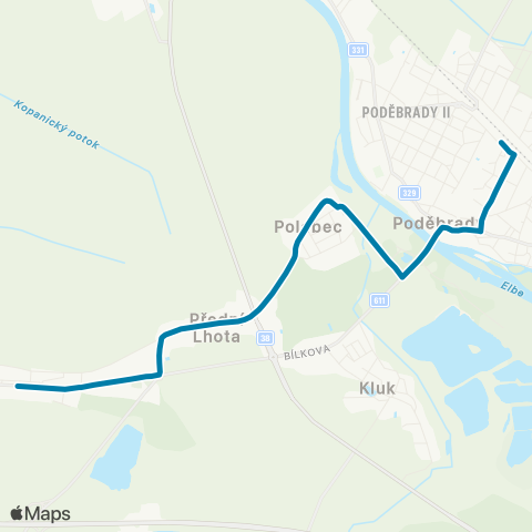 PID Poděbrady - Písková Lhota map