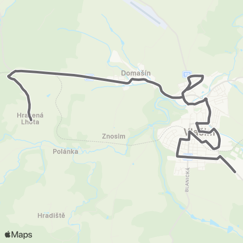 PID Vlašim,Hrazená Lhota - Vlašim map