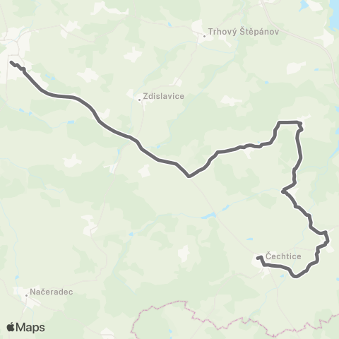 PID Vlašim - Křivsoudov - Čechtice map