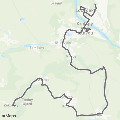 PID Zákolany - Kralupy Nad Vltavou map