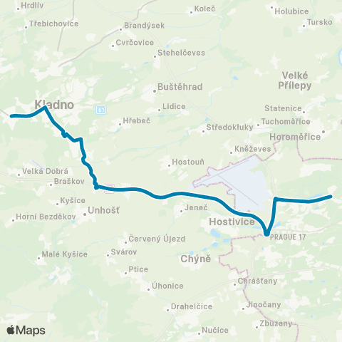 PID Kladno,Rozdělov - Praha,Nádraží Veleslavín map