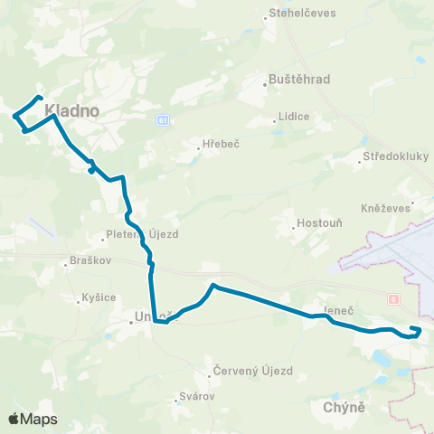 PID Kladno,Ostrovec - Hostivice,Nádraží - Praha,Nádr. Veleslavín map