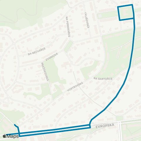 PID Bořislavka - Hanspaulka map