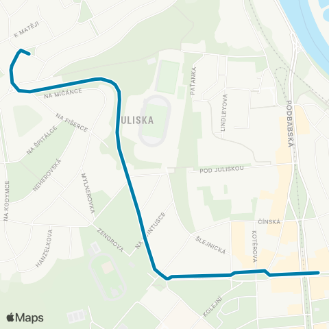 PID Zelená - U Matěje map