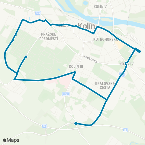 PID Mhd Kolín 8 Karlovo Náměstí-Nádraží-Karlovo Náměstí map
