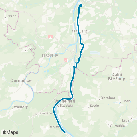 PID Praha,Nádraží Braník - Dobříš,Nám. map