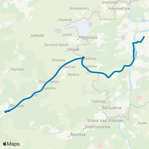 PID Beroun,Aut.Nádr.. - Praha,Hlavní Nádraží map