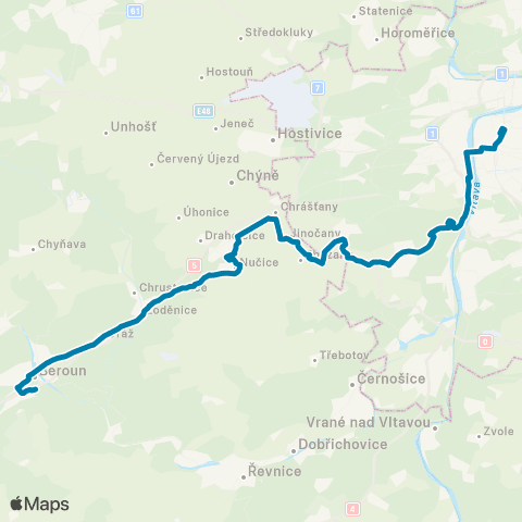 PID Beroun,Aut.Nádr. - Nučice,Nádraží - Praha,Hlavní Nádraží map