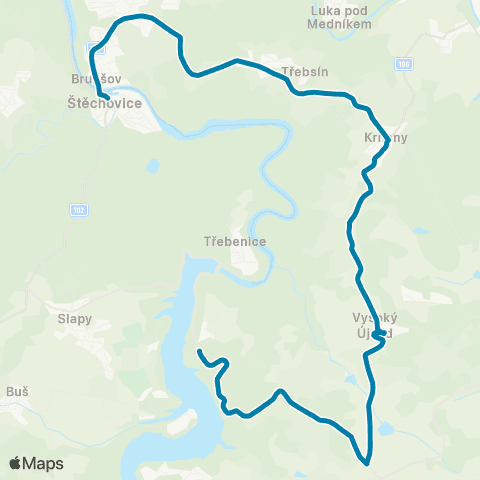 PID Štěchovice - Rabyně,Nová Rabyně map