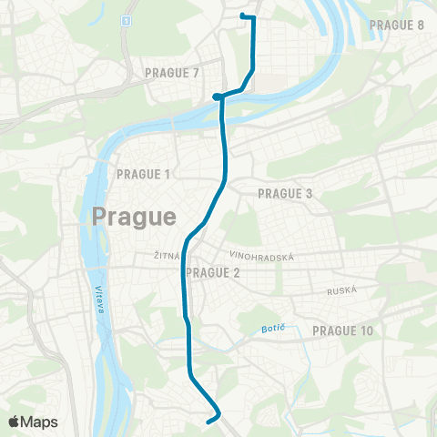 PID Pražského Povstání - Nádraží Holešovice map