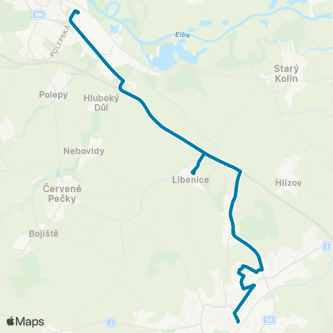 PID Posila Rybičky 48: Kutná Hora - Libenice - Kolín map