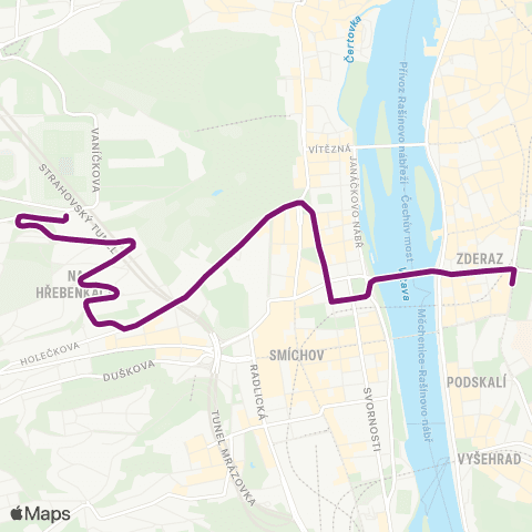 PID Karlovo Náměstí - Stadion Strahov map