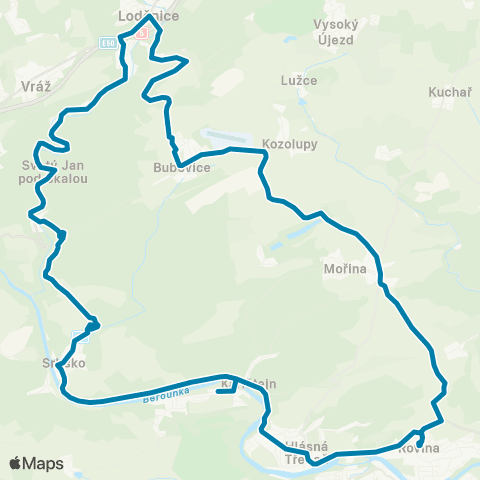 PID Karlštejn - Loděnice - Karlštejn map