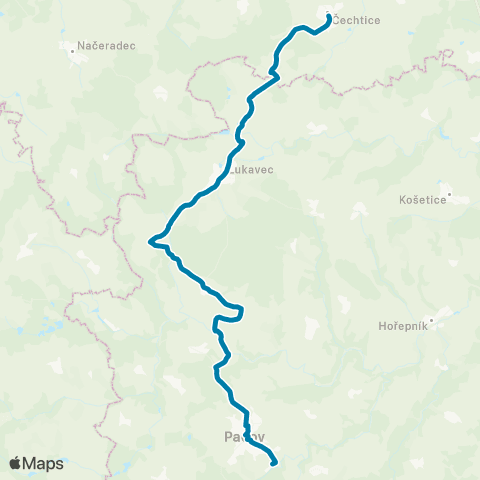 PID Pacov - Bratřice - Lukavec - Čechtice map