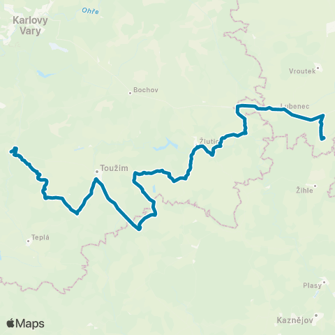 PID Bečov Nad Teplou,Žel.St. - Blatno,Žel.St. map