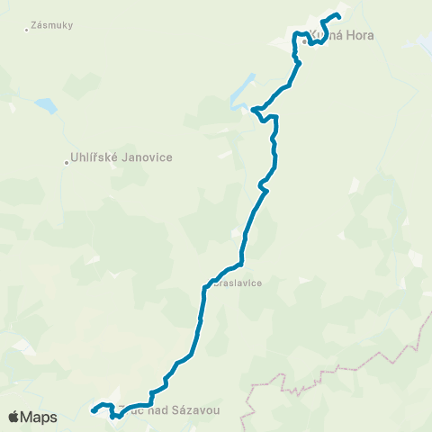 PID Kutná Hora,Hl.Nádr. - Zruč Nad Sázavou map