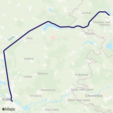PID Kolín - Velký Osek - Chlumec Nad Cidlinou ( - Nový Bydžov - Stará Paka - Trutnov) map