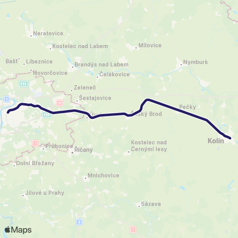 PID Praha - Český Brod - Poříčany - Pečky - Kolín map