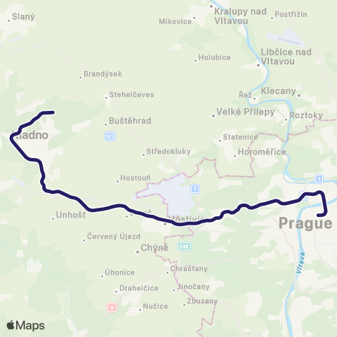 PID Praha - Hostivice - Kladno map