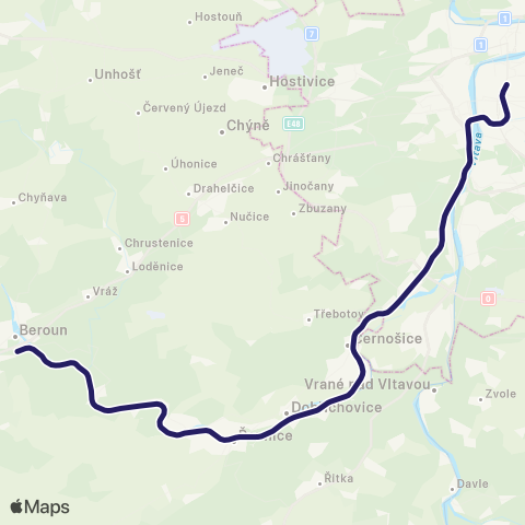 PID Praha - Řevnice - Beroun map
