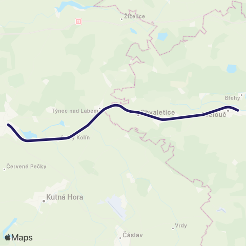 PID Kolín - Týnec Nad Labem - Přelouč map