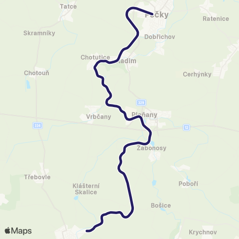 PID Pečky - Bošice - Kouřim map