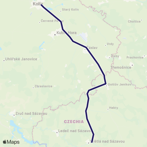 PID Kolín - Kutná Hora - Čáslav - Světlá Nad Sázavou map