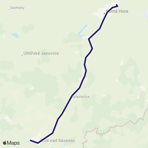 PID Kutná Hora - Zruč Nad Sázavou map
