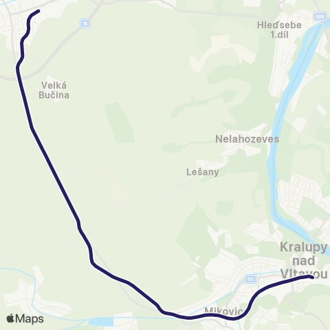 PID Kralupy Nad Vltavou - Velvary map