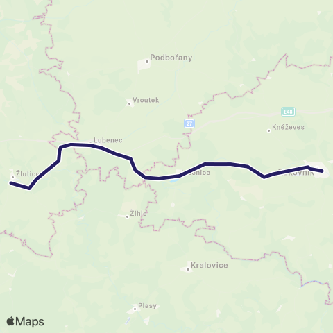 PID Rakovník - Blatno U Jesenice - Žlutice map