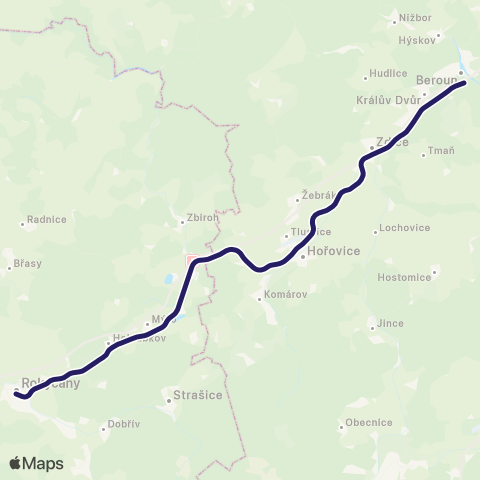 PID Beroun - Zdice - Kařez map