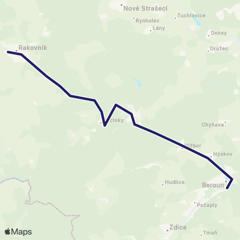 PID Beroun - Rakovník map