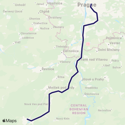 PID Praha - Vrané Nad Vltavou - Dobříš map