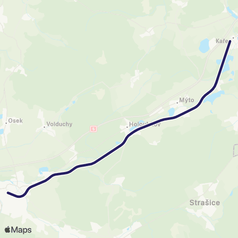 PID Kařez - Rokycany - Plzeň - Klatovy map